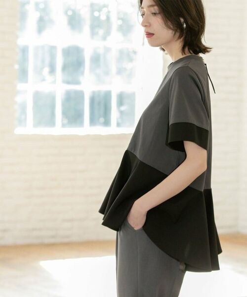 OPAQUE.CLIP / オペーク ドット クリップ カットソー | ペプラム切替ドッキングトップス【洗濯機洗い可】 | 詳細4