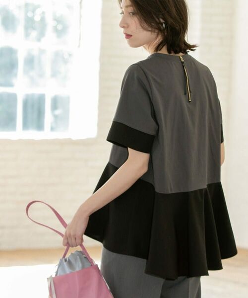 OPAQUE.CLIP / オペーク ドット クリップ カットソー | ペプラム切替ドッキングトップス【洗濯機洗い可】 | 詳細6