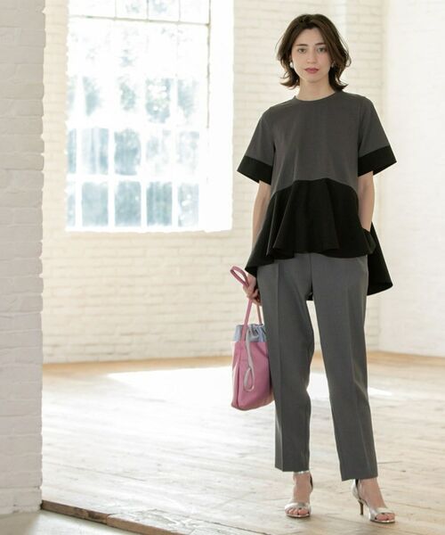 OPAQUE.CLIP / オペーク ドット クリップ カットソー | ペプラム切替ドッキングトップス【洗濯機洗い可】 | 詳細7