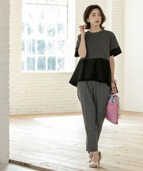 OPAQUE.CLIP / オペーク ドット クリップ カットソー | ペプラム切替ドッキングトップス【洗濯機洗い可】 | 詳細8