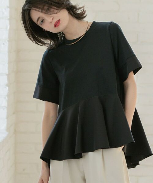 OPAQUE. CLIP/オペーク ドット クリップ ペプラム切替ドッキングトップス ブラック(019) 00(M) OPAQUE. CLIP/オペーク ドット クリップ ペプラム切替ドッキングトップス ブラック(019) 00(M)
