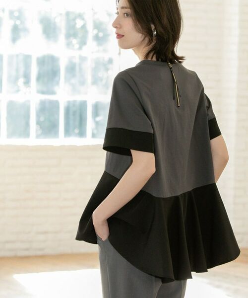 OPAQUE. CLIP/オペーク ドット クリップ ペプラム切替ドッキングトップス チャコールグレー(514) 00(M) OPAQUE. CLIP/オペーク ドット クリップ ペプラム切替ドッキングトップス チャコールグレー(514) 00(M)