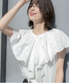 OPAQUE.CLIP / オペーク ドット クリップ シャツ・ブラウス | 刺繍レースカラーブラウス