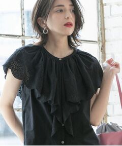 OPAQUE.CLIP / オペーク ドット クリップ シャツ・ブラウス | 刺繍レースカラーブラウス