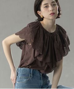 OPAQUE.CLIP / オペーク ドット クリップ シャツ・ブラウス | 刺繍レースカラーブラウス