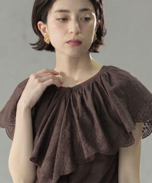 OPAQUE.CLIP / オペーク ドット クリップ シャツ・ブラウス | 刺繍レースカラーブラウス | 詳細12