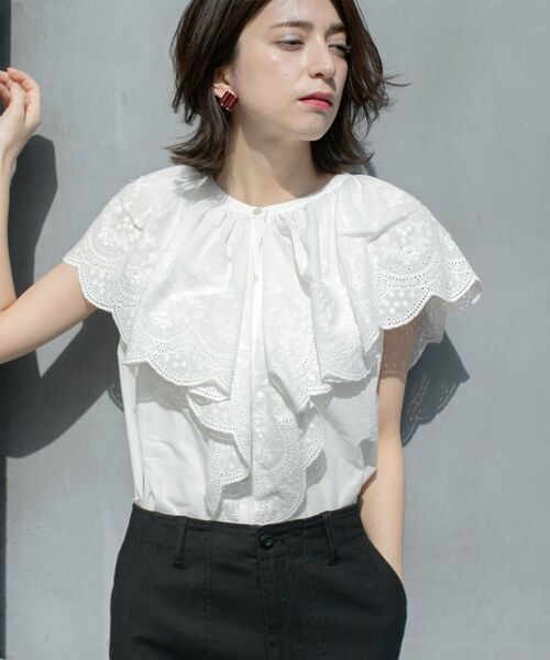 OPAQUE.CLIP / オペーク ドット クリップ シャツ・ブラウス | 刺繍レースカラーブラウス | 詳細3