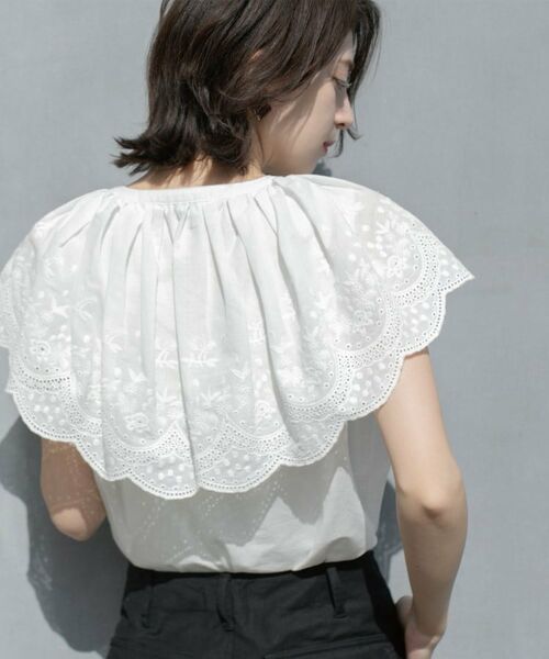 OPAQUE.CLIP / オペーク ドット クリップ シャツ・ブラウス | 刺繍レースカラーブラウス | 詳細4