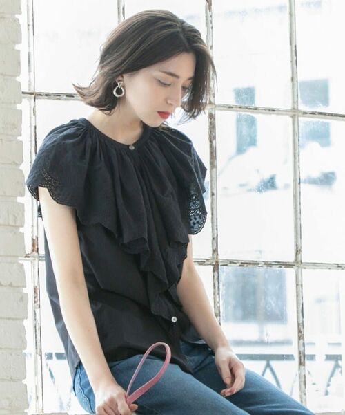 OPAQUE.CLIP / オペーク ドット クリップ シャツ・ブラウス | 刺繍レースカラーブラウス | 詳細9