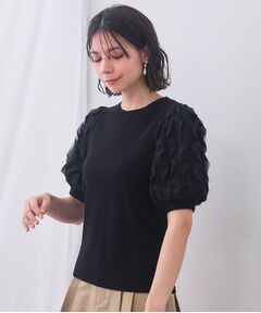 OPAQUE.CLIP / オペーク ドット クリップ カットソー | フリルスリーブデザインニット【洗濯機洗い可】