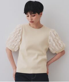 OPAQUE.CLIP / オペーク ドット クリップ カットソー | フリルスリーブデザインニット【洗濯機洗い可】