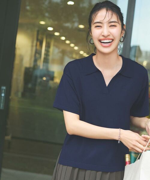 OPAQUE.CLIP / オペーク ドット クリップ ニット・セーター | スキッパーニット【UV/接触冷感/抗ピル/洗濯機洗い可】 | 詳細1