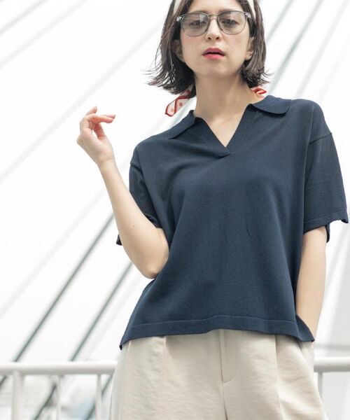 OPAQUE.CLIP / オペーク ドット クリップ ニット・セーター | スキッパーニット【UV/接触冷感/抗ピル/洗濯機洗い可】 | 詳細28