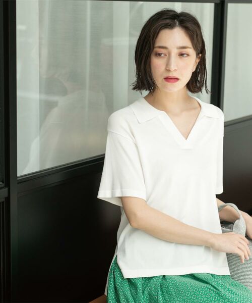 OPAQUE.CLIP / オペーク ドット クリップ ニット・セーター | スキッパーニット【UV/接触冷感/抗ピル/洗濯機洗い可】 | 詳細6