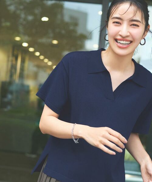 OPAQUE.CLIP / オペーク ドット クリップ ニット・セーター | スキッパーニット【UV/接触冷感/抗ピル/洗濯機洗い可】(ネイビー(094))