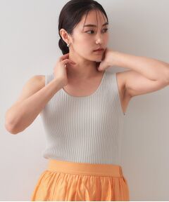 OPAQUE.CLIP / オペーク ドット クリップ キャミソール・チューブトップ | ラメニットタンクトップ【洗濯機洗い可／抗ピル】