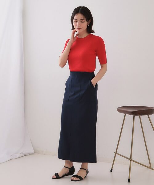 OPAQUE.CLIP / オペーク ドット クリップ ニット・セーター | シアーリブハーフスリーブニット【洗濯機洗い可/抗ピル】 | 詳細14