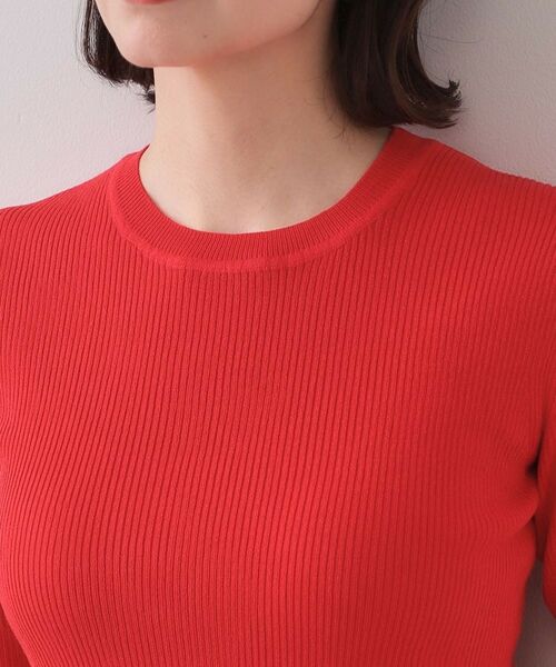 OPAQUE.CLIP / オペーク ドット クリップ ニット・セーター | シアーリブハーフスリーブニット【洗濯機洗い可/抗ピル】 | 詳細20