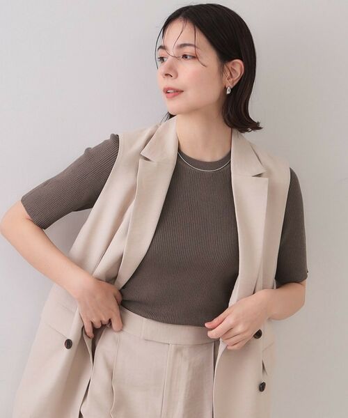 OPAQUE.CLIP / オペーク ドット クリップ ニット・セーター | シアーリブハーフスリーブニット【洗濯機洗い可/抗ピル】 | 詳細9