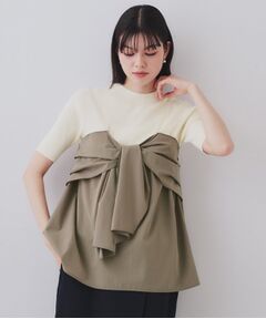 OPAQUE.CLIP / オペーク ドット クリップ ニット・セーター | リボンビスチェドッキングニット【洗濯機洗い可】