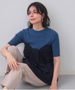 OPAQUE.CLIP / オペーク ドット クリップ ニット・セーター | リボンビスチェドッキングニット【洗濯機洗い可】