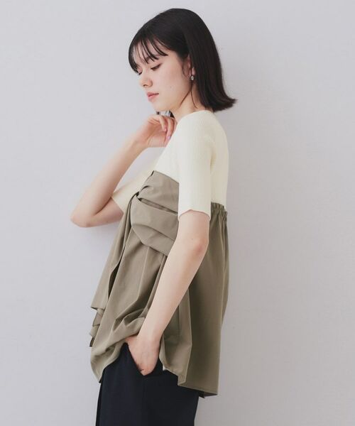 OPAQUE.CLIP / オペーク ドット クリップ ニット・セーター | リボンビスチェドッキングニット【洗濯機洗い可】 | 詳細1