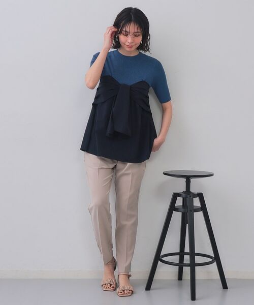 OPAQUE.CLIP / オペーク ドット クリップ ニット・セーター | リボンビスチェドッキングニット【洗濯機洗い可】 | 詳細10