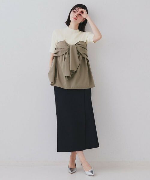 OPAQUE.CLIP / オペーク ドット クリップ ニット・セーター | リボンビスチェドッキングニット【洗濯機洗い可】 | 詳細2