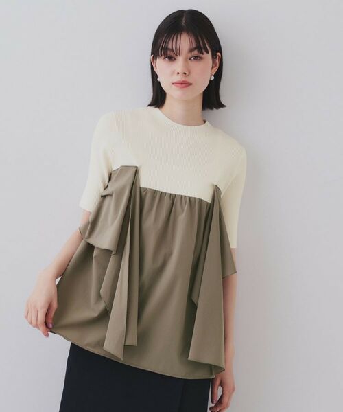 OPAQUE.CLIP / オペーク ドット クリップ ニット・セーター | リボンビスチェドッキングニット【洗濯機洗い可】 | 詳細20