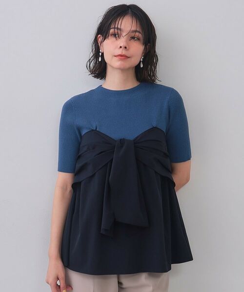 OPAQUE.CLIP / オペーク ドット クリップ ニット・セーター | リボンビスチェドッキングニット【洗濯機洗い可】 | 詳細9