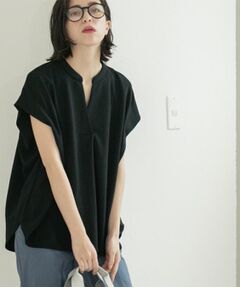 OPAQUE.CLIP / オペーク ドット クリップ カットソー | スキッパーフレンチスリーブトップス【UV/吸水速乾/洗濯機洗い可】