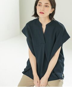 OPAQUE.CLIP / オペーク ドット クリップ カットソー | スキッパーフレンチスリーブトップス【UV/吸水速乾/洗濯機洗い可】