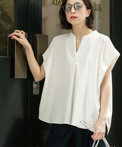 OPAQUE.CLIP / オペーク ドット クリップ カットソー | スキッパーフレンチスリーブトップス【UV/吸水速乾/洗濯機洗い可】 | 詳細5