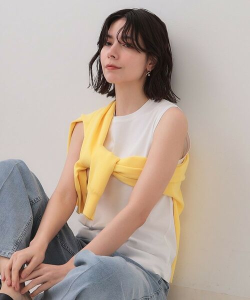 OPAQUE.CLIP / オペーク ドット クリップ キャミソール・チューブトップ | 《5色展開》ベーシックノースリーブトップス【接触冷感/洗濯機洗い可】(ホワイト(001))