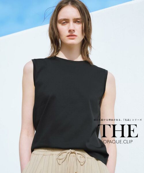 OPAQUE. CLIP/オペーク ドット クリップ 《5色展開》ベーシックノースリーブトップス【接触冷感/洗濯機洗い可】 ブラック(019) 40(L)