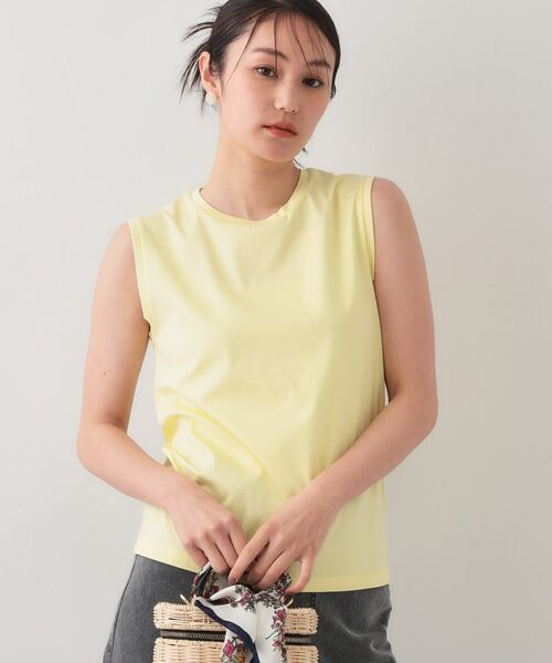 OPAQUE.CLIP / オペーク ドット クリップ キャミソール・チューブトップ | 《5色展開》ベーシックノースリーブトップス【接触冷感/洗濯機洗い可】(ライトイエロー(830))