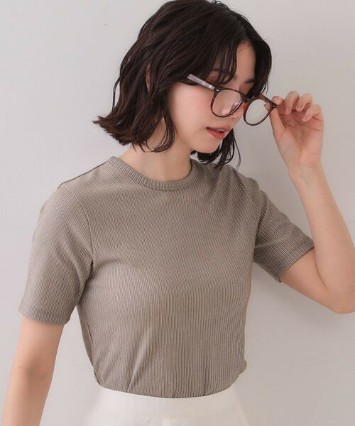 OPAQUE. CLIP/オペーク ドット クリップ ストライプリブカットソー【洗濯機洗い可】 オリーブグリーン(126) 40(L) OPAQUE. CLIP/オペーク ドット クリップ ストライプリブカットソー【洗濯機洗い可】 オリーブグリーン(126) 40(L)