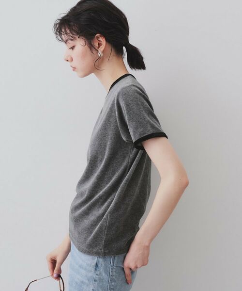 OPAQUE.CLIP / オペーク ドット クリップ カットソー | ベロアTシャツ【洗濯機洗い可】 | 詳細1