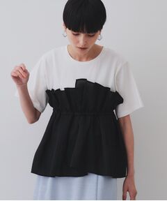 OPAQUE.CLIP / オペーク ドット クリップ カットソー | シアーギンガムドッキングペプラムカットソー【洗濯機洗い可】