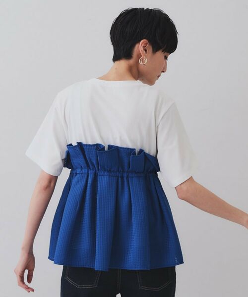 OPAQUE.CLIP / オペーク ドット クリップ カットソー | シアーギンガムドッキングペプラムカットソー【洗濯機洗い可】 | 詳細11