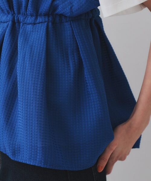 OPAQUE.CLIP / オペーク ドット クリップ カットソー | シアーギンガムドッキングペプラムカットソー【洗濯機洗い可】 | 詳細14