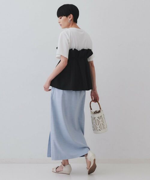 OPAQUE.CLIP / オペーク ドット クリップ カットソー | シアーギンガムドッキングペプラムカットソー【洗濯機洗い可】 | 詳細3