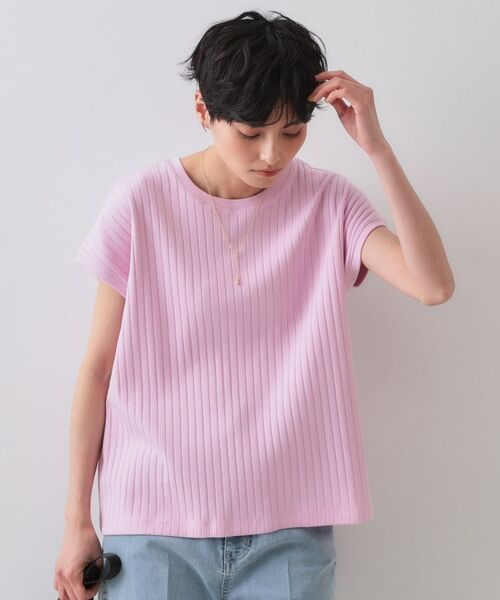 OPAQUE. CLIP/オペーク ドット クリップ ワイドリブフレンチTシャツ ピンク(071) 42(LL) OPAQUE. CLIP/オペーク ドット クリップ ワイドリブフレンチTシャツ ピンク(071) 42(LL)