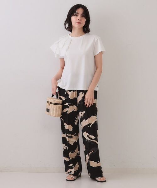 OPAQUE.CLIP / オペーク ドット クリップ カットソー | ショルダーフリルドッキングカットソー【UV/接触冷感/洗濯機洗い可】 | 詳細1