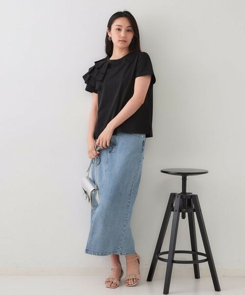 OPAQUE.CLIP / オペーク ドット クリップ カットソー | ショルダーフリルドッキングカットソー【UV/接触冷感/洗濯機洗い可】 | 詳細5