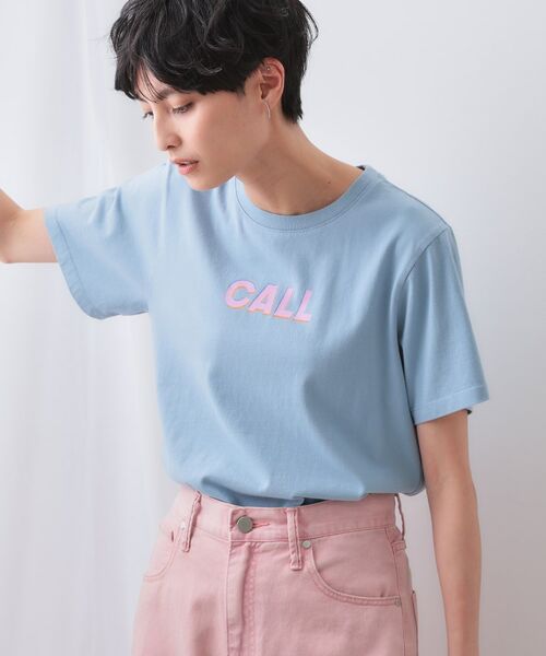 OPAQUE. CLIP/オペーク ドット クリップ カラーロゴTシャツ ブルー(091) 40(L) OPAQUE. CLIP/オペーク ドット クリップ カラーロゴTシャツ ブルー(091) 40(L)