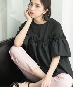 OPAQUE.CLIP / オペーク ドット クリップ カットソー | ギャザーフリルドッキングカットソー【洗濯機洗い可】