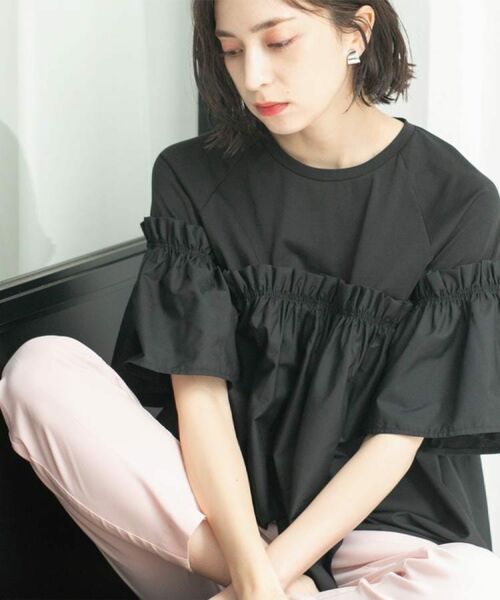 OPAQUE.CLIP / オペーク ドット クリップ カットソー | ギャザーフリルドッキングカットソー【洗濯機洗い可】 | 詳細10