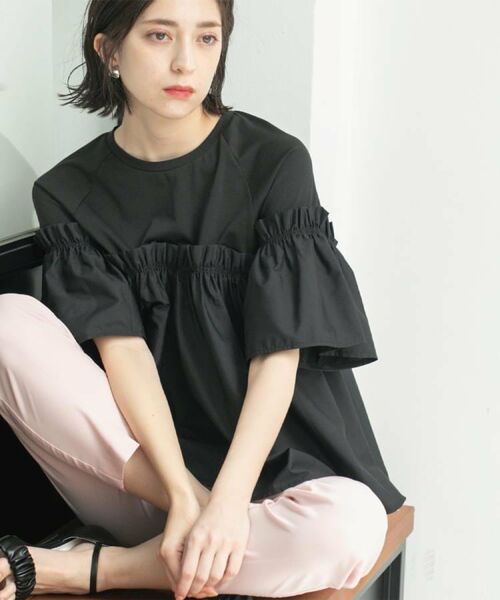 OPAQUE.CLIP / オペーク ドット クリップ カットソー | ギャザーフリルドッキングカットソー【洗濯機洗い可】 | 詳細12