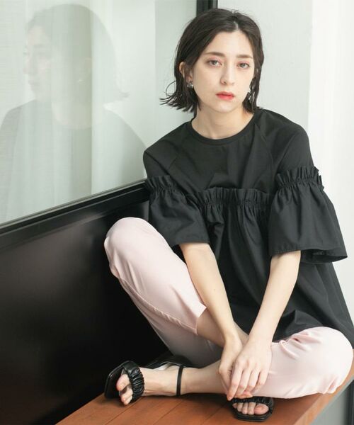 OPAQUE.CLIP / オペーク ドット クリップ カットソー | ギャザーフリルドッキングカットソー【洗濯機洗い可】 | 詳細13